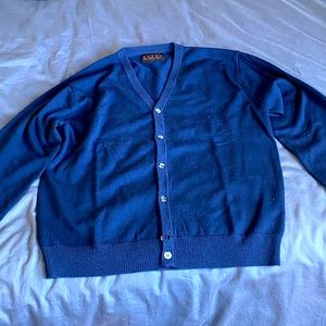 EUC navy blue fine cotton Kroon cardigan